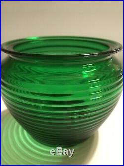 National Potteries Emerald Green Vintage Humidor Glass Division Cleveland Used