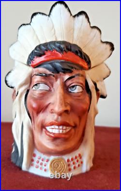 Native American Chief Cigar Humidor, Ernst Bohne & Sohne, Antique Porcelain Rare