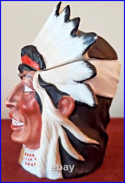 Native American Chief Cigar Humidor, Ernst Bohne & Sohne, Antique Porcelain Rare