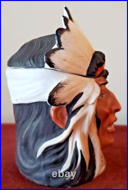 Native American Chief Cigar Humidor, Ernst Bohne & Sohne, Antique Porcelain Rare