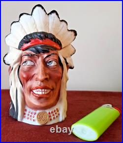 Native American Chief Cigar Humidor, Ernst Bohne & Sohne, Antique Porcelain Rare