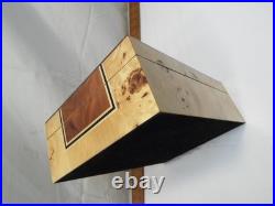 Nice Marquetry Wood Inlay Burl Humidor Box Cigar Storage Caddy Tobacco