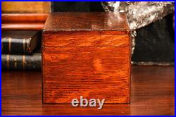 Nice Solid Antique Wood Humidor Box with Key Tobacciana Cigar