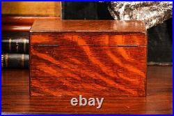 Nice Solid Antique Wood Humidor Box with Key Tobacciana Cigar