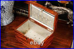 Nice Solid Antique Wood Humidor Box with Key Tobacciana Cigar