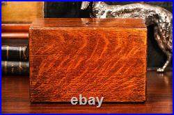 Nice Solid Antique Wood Humidor Box with Key Tobacciana Cigar