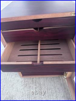 Nice Thompson 1915 6 Drawer Mahogany Cherry Counter Top Desk Humidor Cabinet BH