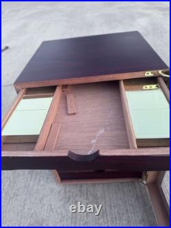 Nice Thompson 1915 6 Drawer Mahogany Cherry Counter Top Desk Humidor Cabinet BH