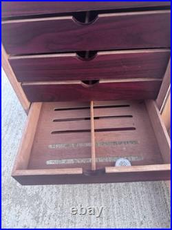 Nice Thompson 1915 6 Drawer Mahogany Cherry Counter Top Desk Humidor Cabinet BH