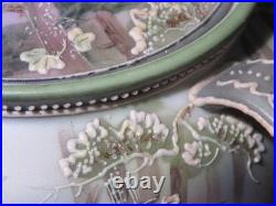 Nippon 3 Handled Porcelain Humidor Stag with Moriage Decoration