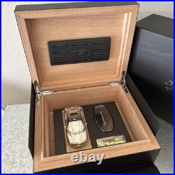 Official Ferrari 488 Spider Carbon Fiber & Wood Cigar Box Humidor Never Used