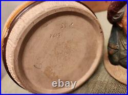 Old 1800s Terracotta Humidor Signed JM Johann Maresch German Man In Barrel