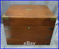 Old Antique Mahogany Brass Large Cigar Tobacco Smoking Humidor Box 1906 Case Big