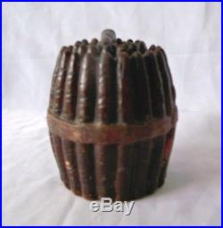 Old Majolica Pottery Cigar Form Tobacco Jar