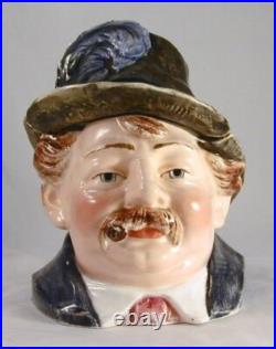 Old Pottery Figural Tobacco Jar Colorful Man Cigar Hat Old Pottery Figural Tobacco Jar Colorful Man Cigar Hat
