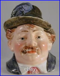 Old Pottery Figural Tobacco Jar Colorful Man Cigar Hat Old Pottery Figural Tobacco Jar Colorful Man Cigar Hat