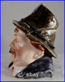 Old Pottery Figural Tobacco Jar Colorful Man Cigar Hat Old Pottery Figural Tobacco Jar Colorful Man Cigar Hat