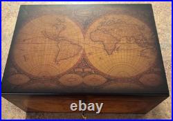 Old World Vintage Cigar Humidor Wood Box, Spanish Cedar 100 Cigars Storage