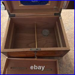 Old World Vintage Cigar Humidor Wood Box, Spanish Cedar 100 Cigars Storage