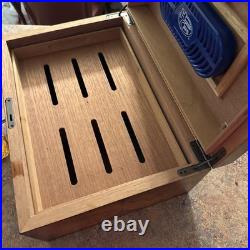 Old World Vintage Cigar Humidor Wood Box, Spanish Cedar 100 Cigars Storage