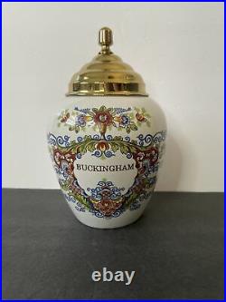 Original Delft Royal Goedewaagen Made In Holland Buckingham Small Tobacco Jar