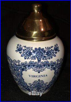 Original Delft Royal Goedewaagen Virginia Small Tobacco Jar Blue Floral