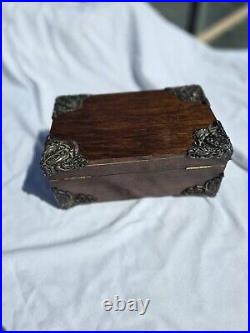 Original FANCY 1890'S VICTORIAN ANTIQUE OAK CIGAR HUMIDOR BOX