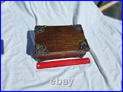 Original FANCY 1890'S VICTORIAN ANTIQUE OAK CIGAR HUMIDOR BOX