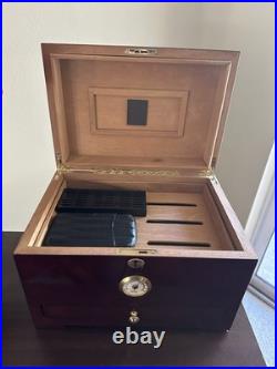 Ornate Cherry Wood Humidor