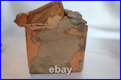 Outstanding Terracotta Pug/Bulldog Dog withPuppies Small Tobacco Humidor/Box Antiq
