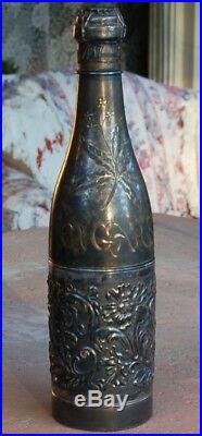 PAIRPOINT CIGAR HUMIDOR (1893) MATCH SAFE French Champagne Bottle SILVER PLATE