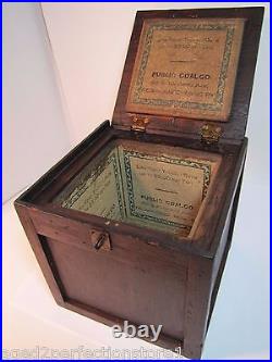 PUBLIC COAL Co PHILA Pa Old Advertising CIGAR HUMIDOR Wooden Box CELOTEX