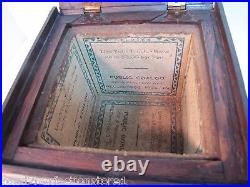 PUBLIC COAL Co PHILA Pa Old Advertising CIGAR HUMIDOR Wooden Box CELOTEX