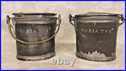 Pair of Antique Pewter English Dairy Containers