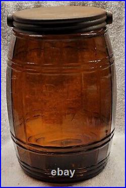 Patented 1882 Globe Tobacco Company Dark Amber Tobacco Jar