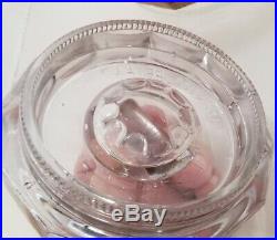 Patented 1915 Velvet Pipe Tobacco Glass Humidor W incorporated Ashtray