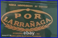 Por Larranaga 1834 Cigar Chest Humidor handles Laquered Racing Green El Leon