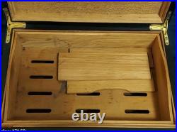 Por Larranaga 1834 Cigar Chest Humidor handles Laquered Racing Green El Leon