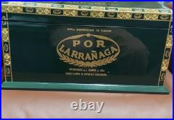 Por Larranaga 1834 Cigar Chest Humidor handles Laquered Racing Green El Leon