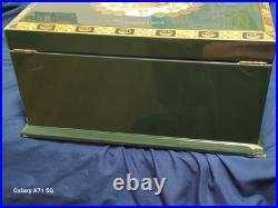Por Larranaga 1834 Cigar Chest Humidor handles Laquered Racing Green El Leon