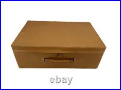 Premium Tabletop Cigar Humidor Blue Lacquer Display Box in leather case