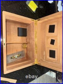 Prestige Import Group 150 Capacity Stetson Inlay Design Wood Cigar Humidor Box