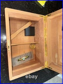 Prestige Import Group 150 Capacity Stetson Inlay Design Wood Cigar Humidor Box