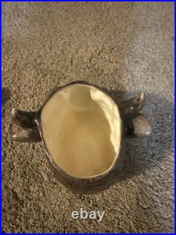 Pretty/Old Majolica RARE Buffalo Head Tobacco Jar Humidor