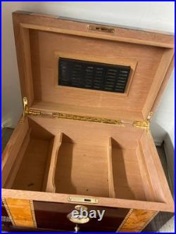 Quality Importers Cigar Humidor Rosewood With Maple Burled Wood Inlay Design
