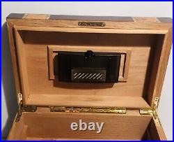 Quality Importers Cigar Humidor Rosewood With Maple Burled Wood Inlay Design