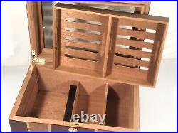 Quality Importers Cigar Humidor Rosewood With Maple Burled Wood Inlay Design