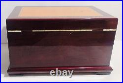 Quality Importers Cigar Humidor Rosewood With Maple Burled Wood Inlay Design