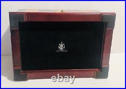 Quality Importers Cigar Humidor Rosewood With Maple Burled Wood Inlay Design