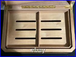 Quality Importers Desktop High Gloss Walnut Cigar Humidor, The Cambria withcutter Quality Importers Desktop High Gloss Walnut Cigar Humidor, The Cambria withcutter